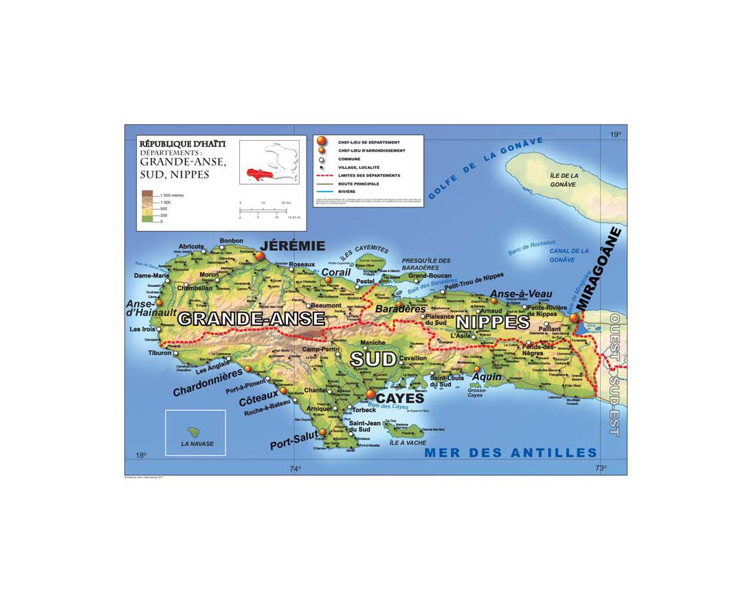 Carte Depart. Sud/Nippes/Grand'Anse GF